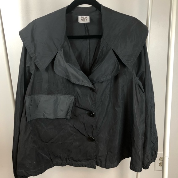 Planet by Lauren G Nickel Drawstring Jacket Black OS - Picture 4 of 17